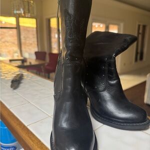 Harley-Davidson Black Leather Combat Boots